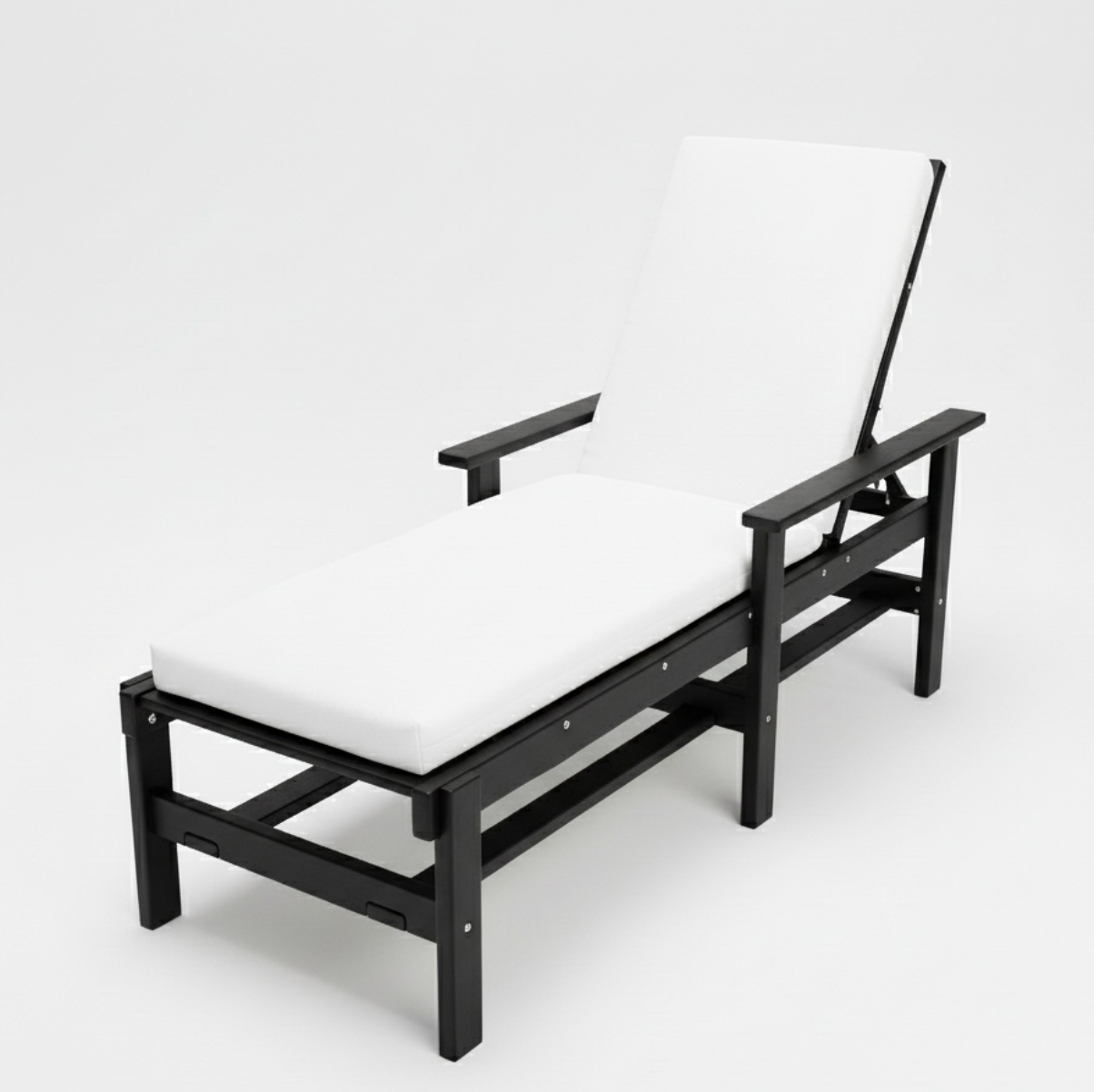 Hopetown Arm Chaise Lounge with Cushion - White