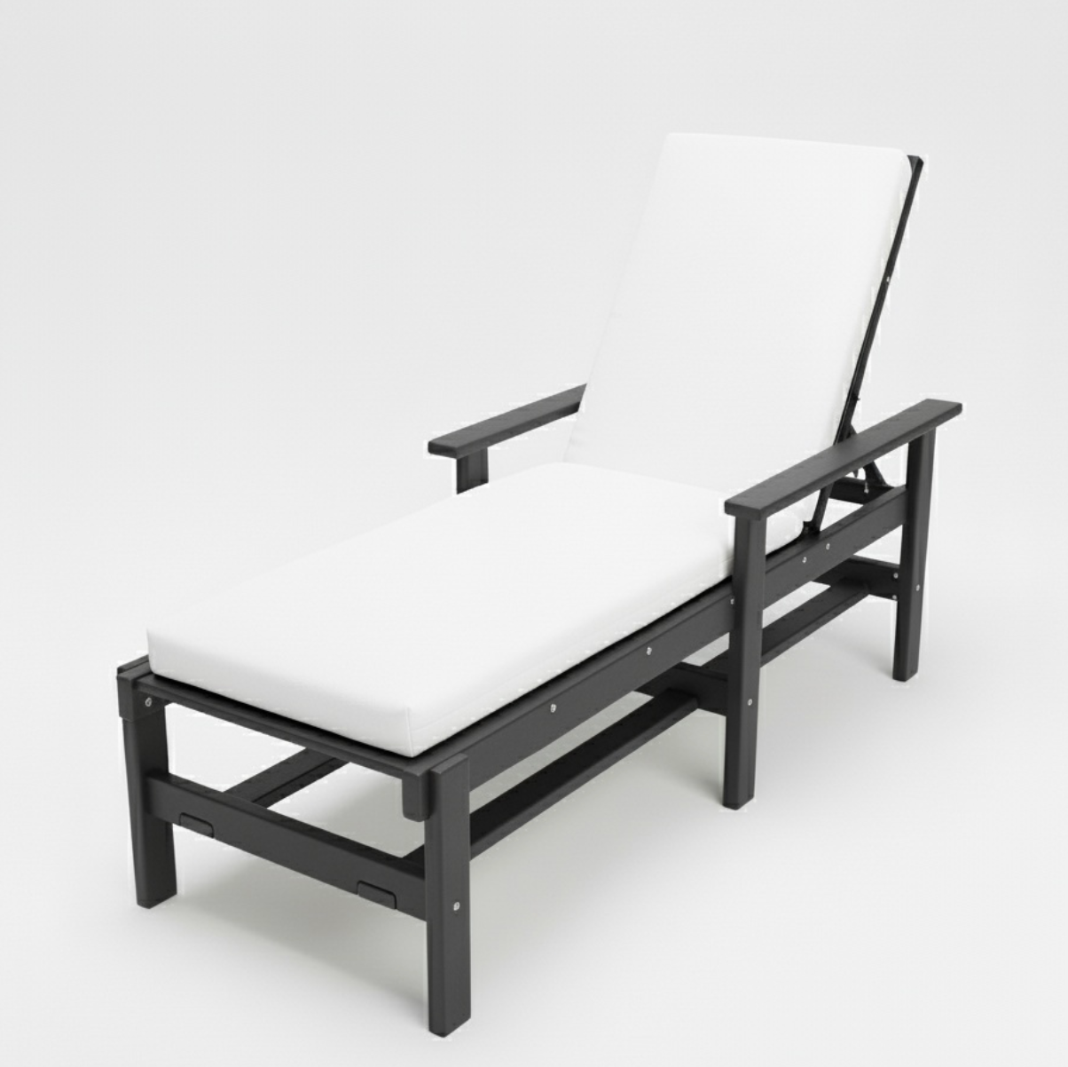 Hopetown Arm Chaise Lounge with Cushion - Black