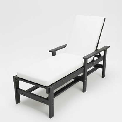 Hopetown Arm Chaise Lounge with Cushion - Black
