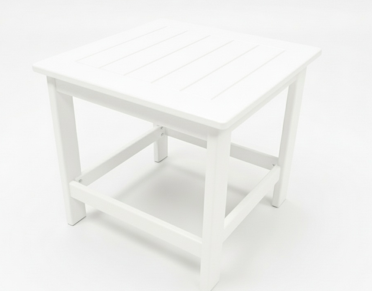 Square End Table with Grooves - Charcoal