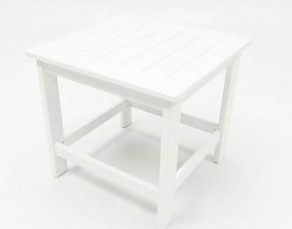 Square End Table with Grooves - Charcoal