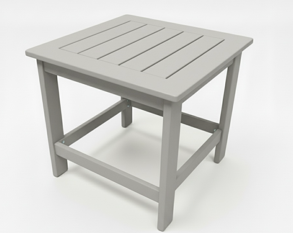 Square End Table with Grooves - Black