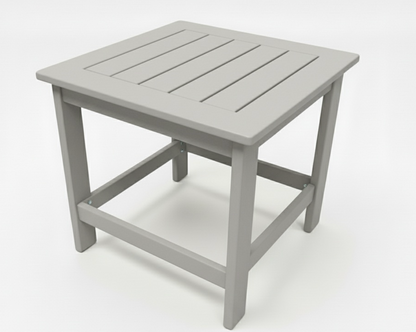 Square End Table with Grooves - Black