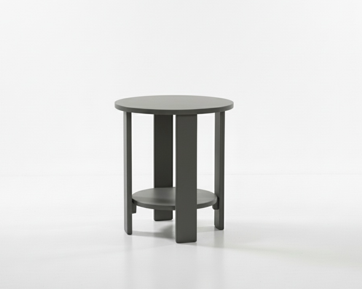 Hampton Round End Table - White