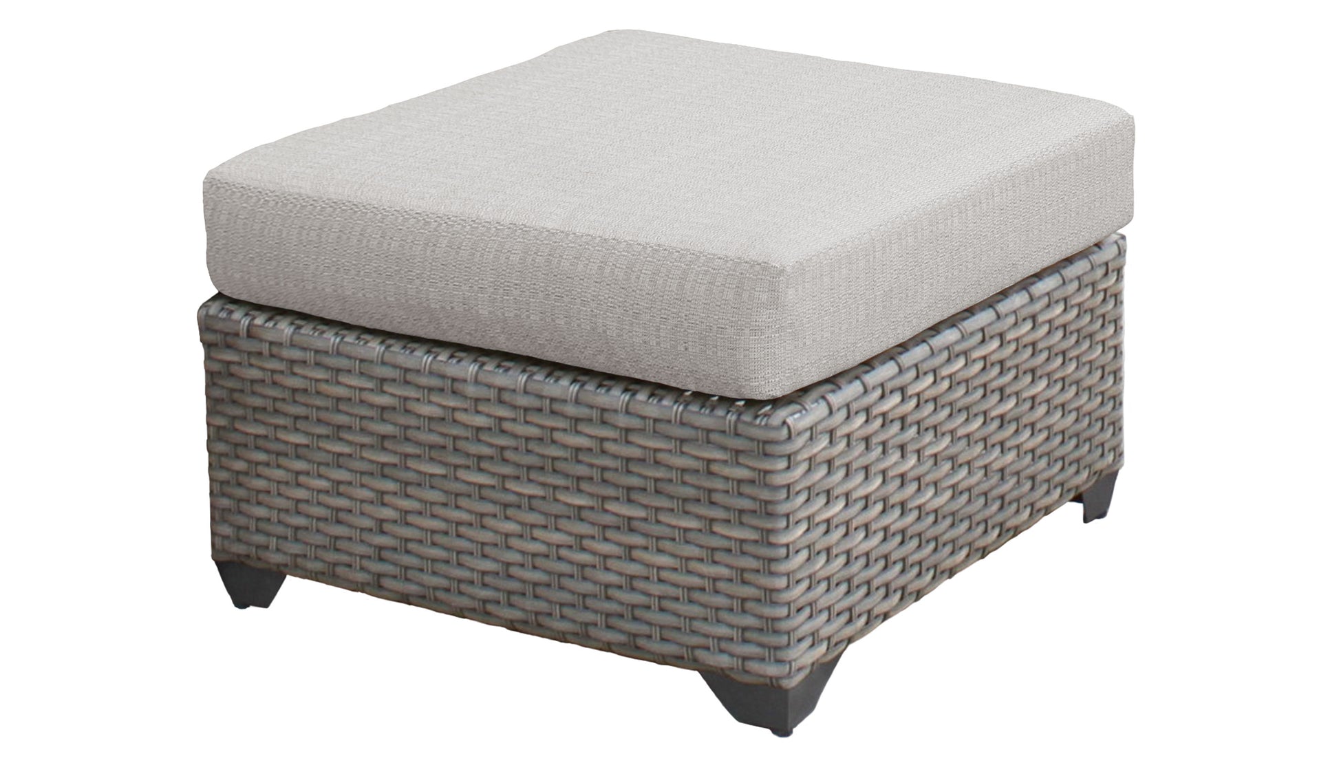 TK Classics Florence Outdoor Wicker Square Ottoman