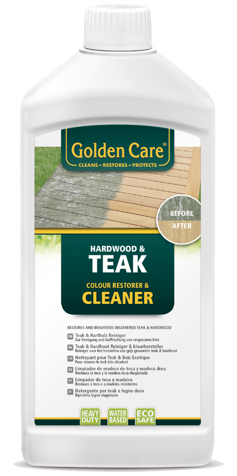 Golden Care Teak & Hardwood Cleaner - teak and hardwood outdoor furniture care product