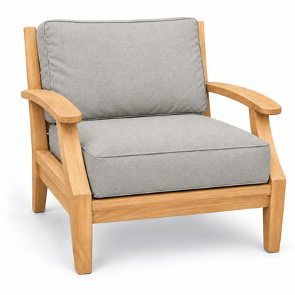 Mila Teak Club Chair in Sunbrella - Canvas Granite | Jr's Patio San Diego