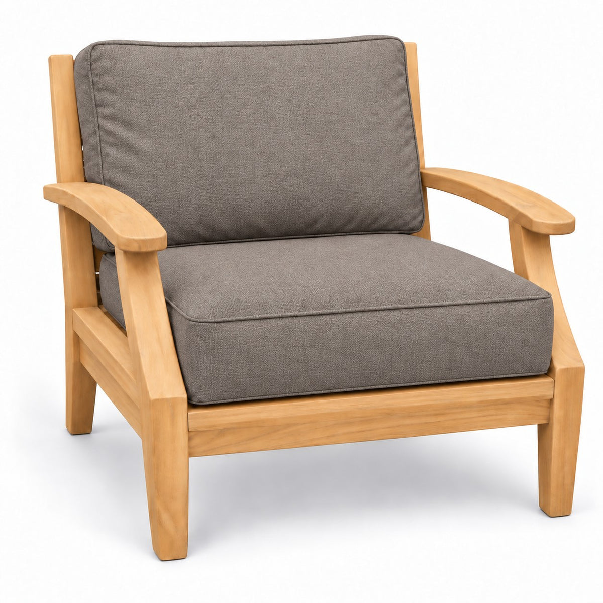 Mila Teak Club Chair in Sunbrella - Cast Shale | Jr's Patio San Diego