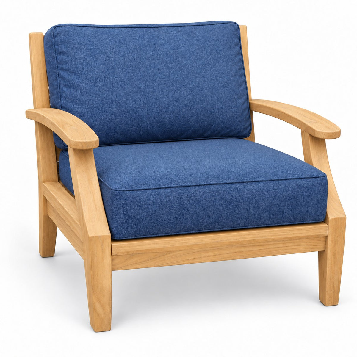 Mila Teak Club Chair in Sunbrella - Spectrum Indigo | Jr's Patio San Diego