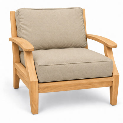 Mila Teak Club Chair in Sunbrella - Spectrum Sand | Jr's Patio San Diego