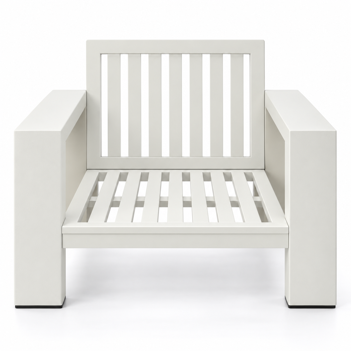 Kai Aluminum Club Chair – Beige frame without cushions, front