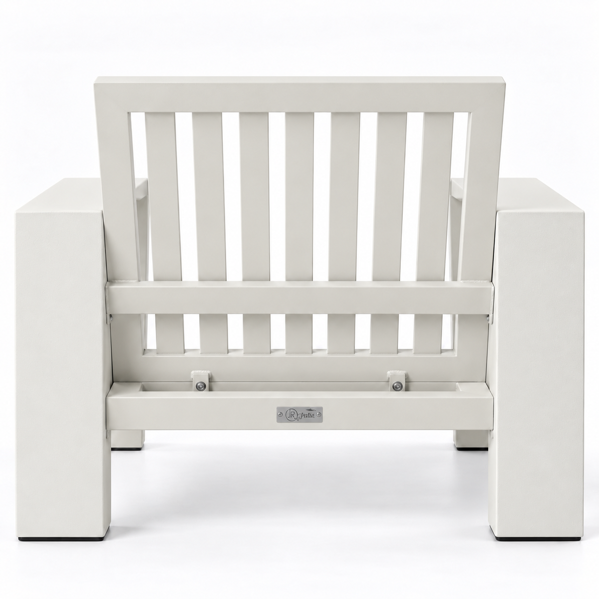 Kai Aluminum Club Chair – Beige frame without cushions, rear