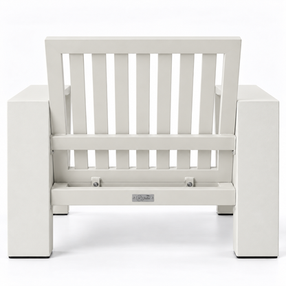 Kai Aluminum Club Chair – Beige frame without cushions, rear