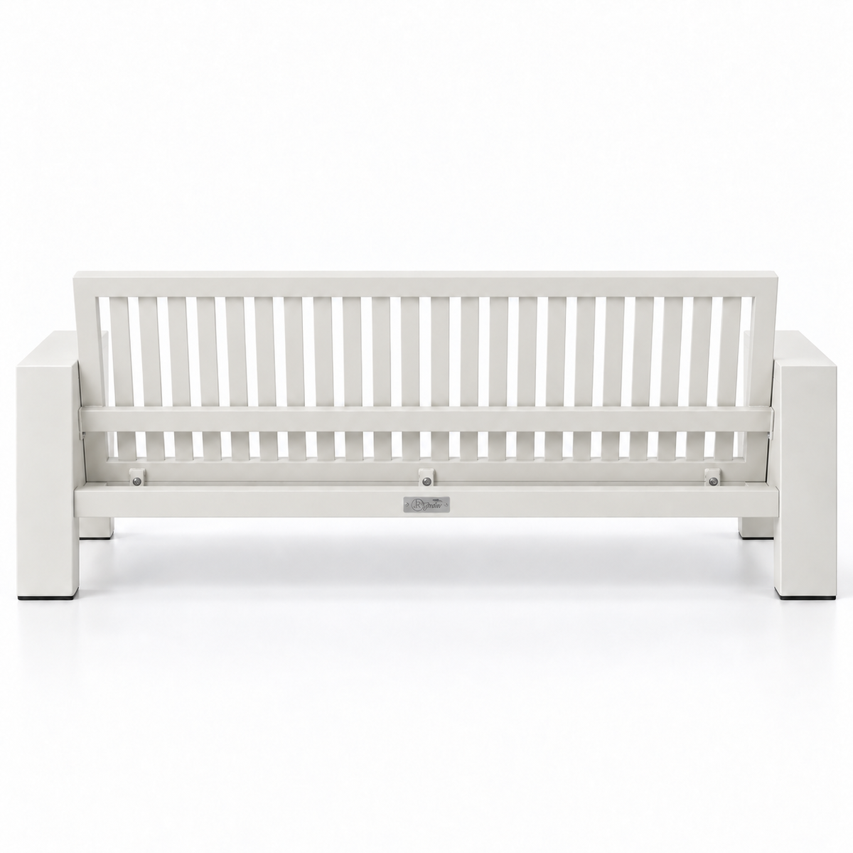 Kai Aluminum Sofa – Beige frame without cushions, rear