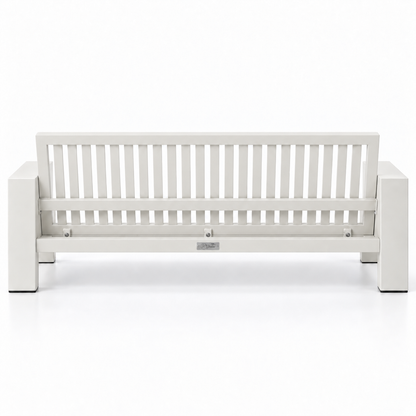 Kai Aluminum Sofa – Beige frame without cushions, rear