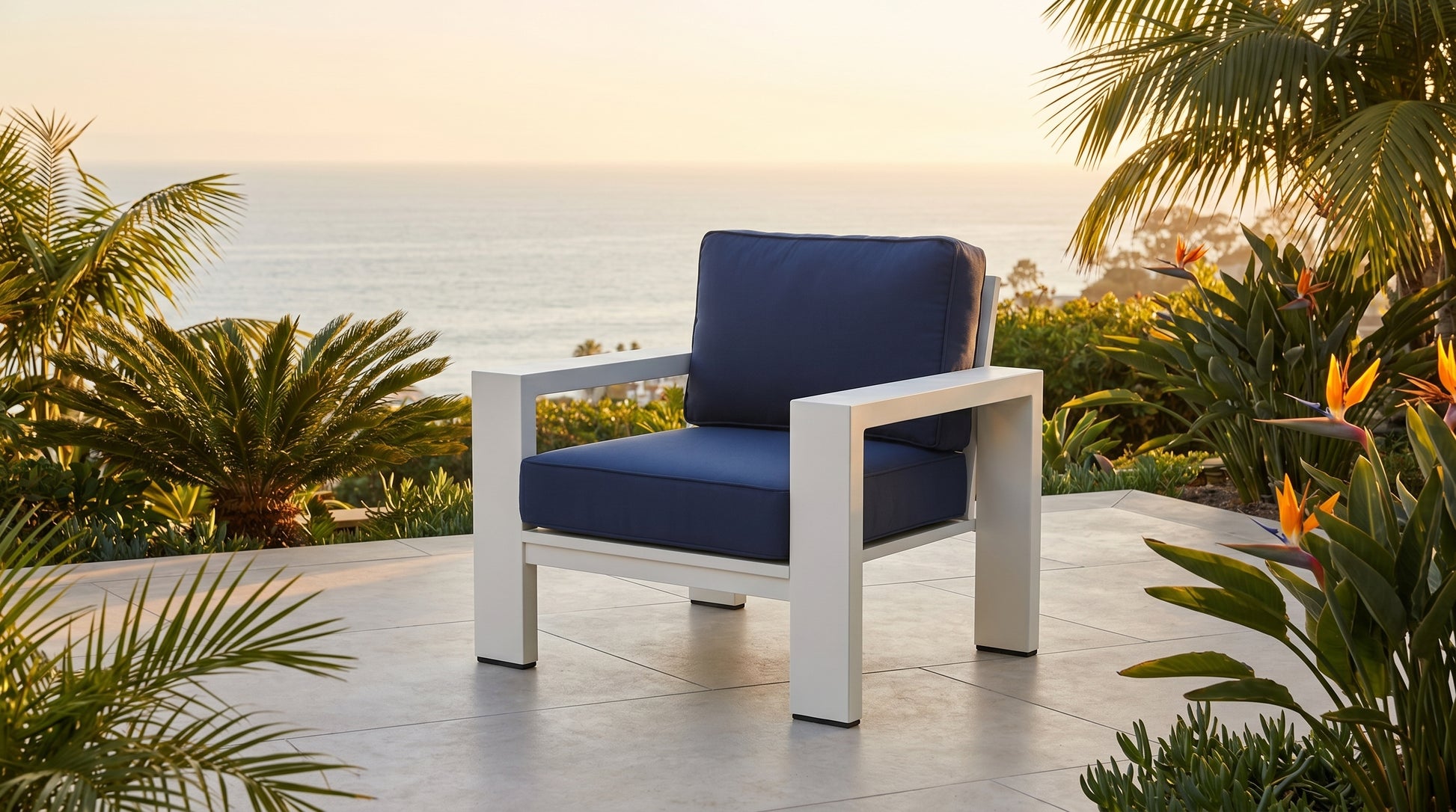 Kai Aluminum Club Chair Beige lifestyle