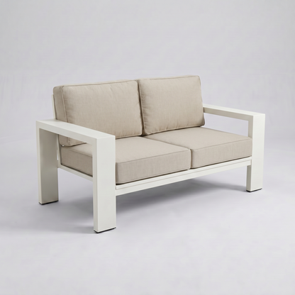 Kai Aluminum Loveseat – Beige frame – Olefin Beige