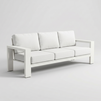 Kai Aluminum Sofa – Beige frame – Olefin White