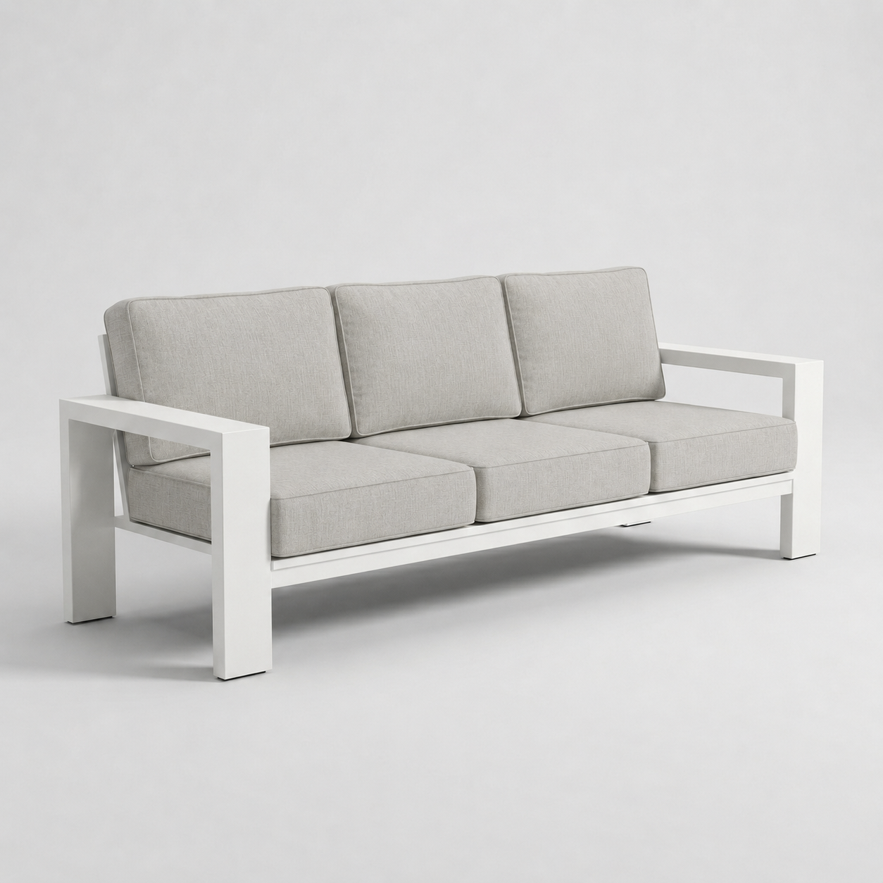 Kai Aluminum Sofa – Beige frame – Sunbrella 5402 Canvas Granite