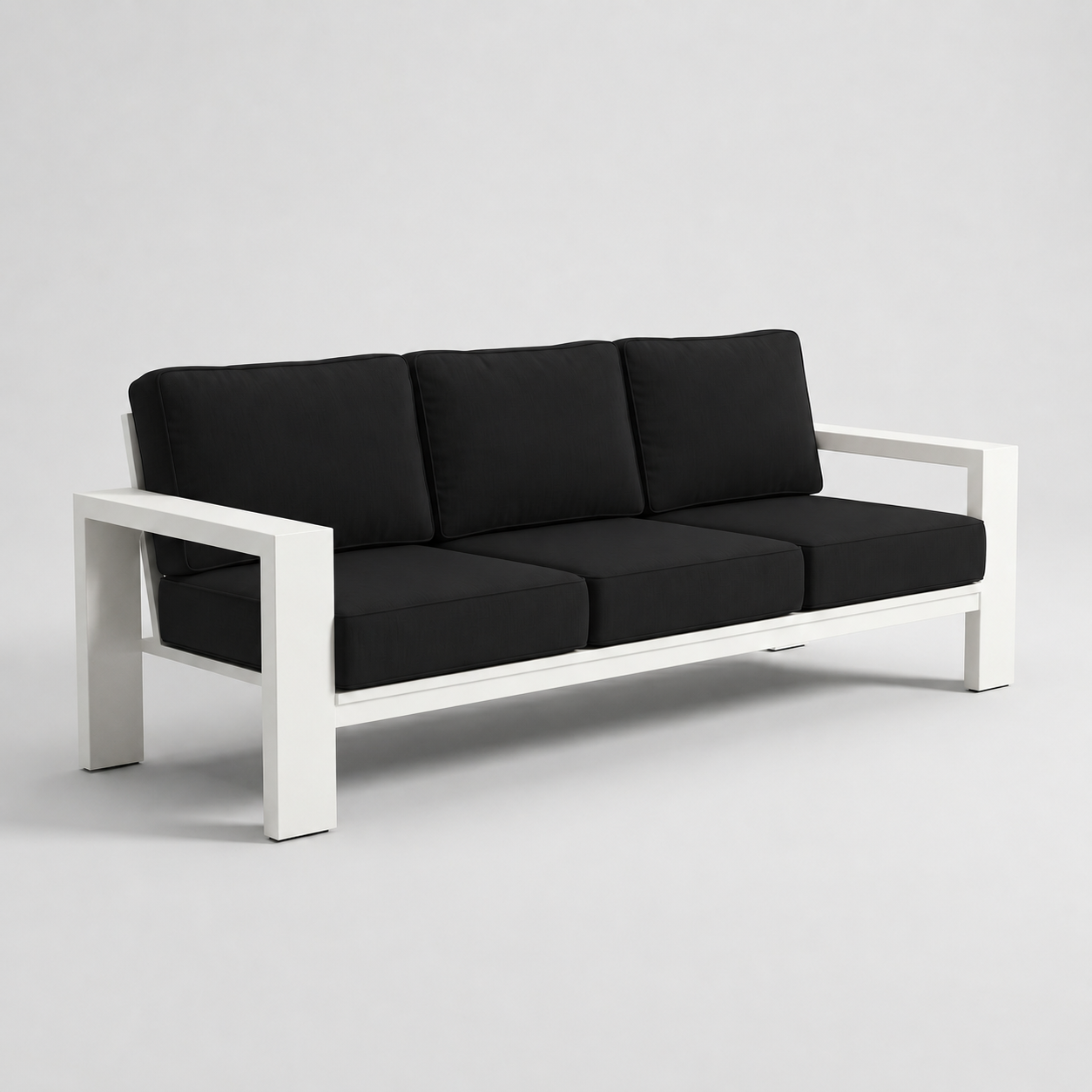 Kai Aluminum Sofa – Beige frame – Sunbrella 5408 Canvas Black