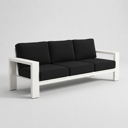 Kai Aluminum Sofa – Beige frame – Sunbrella 5408 Canvas Black