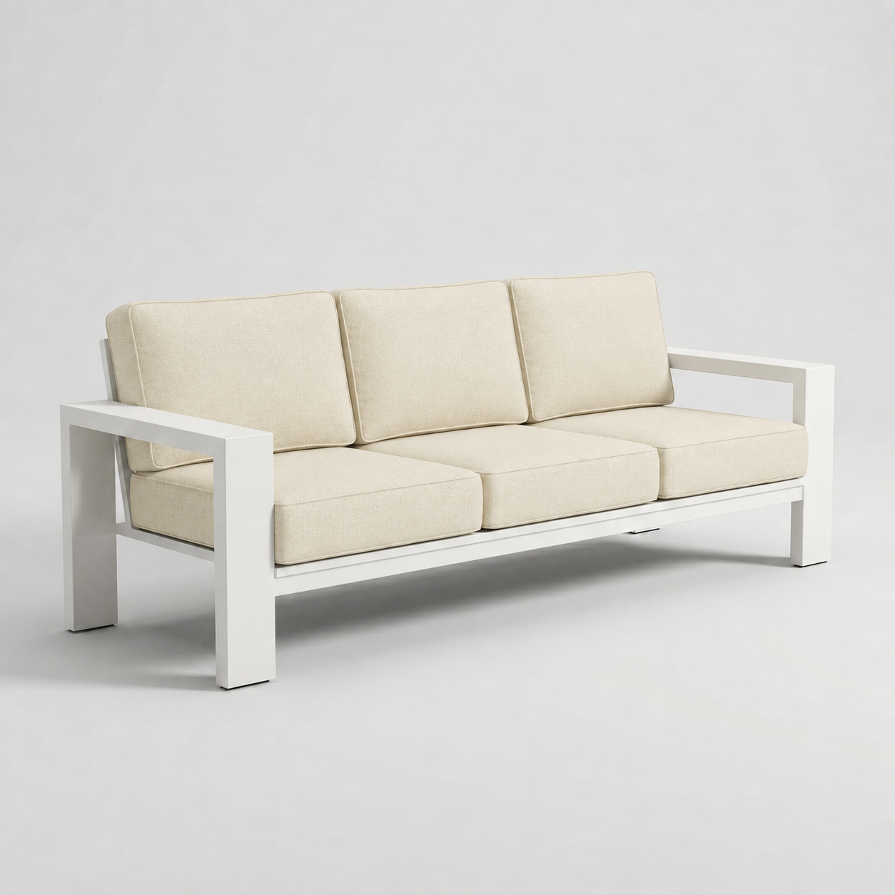 Kai Aluminum Sofa – Beige frame – Sunbrella 5453 Canvas Canvas