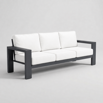 Kai Aluminum Sofa – Graphite Gray frame – Olefin White