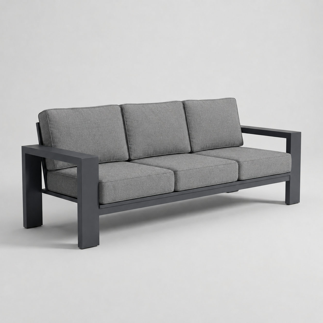 Kai Aluminum Sofa – Graphite Gray frame – Sunbrella 40434 Cast Slate