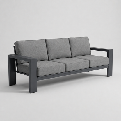 Kai Aluminum Sofa – Graphite Gray frame – Sunbrella 40434 Cast Slate
