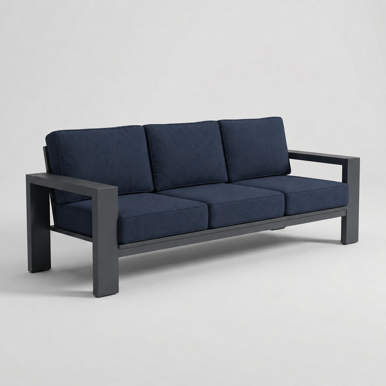 Kai Aluminum Sofa – Graphite Gray frame – Sunbrella 48085 Spectrum Indigo