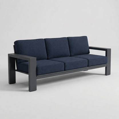 Kai Aluminum Sofa – Graphite Gray frame – Sunbrella 48085 Spectrum Indigo