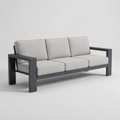 Kai Aluminum Sofa – Graphite Gray frame – Sunbrella 5402 Canvas Granite