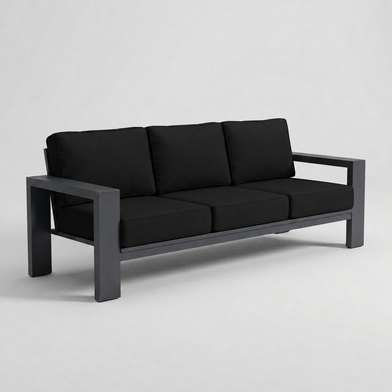 Kai Aluminum Sofa – Graphite Gray frame – Sunbrella 5408 Canvas Black