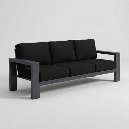 Kai Aluminum Sofa – Graphite Gray frame – Sunbrella 5408 Canvas Black