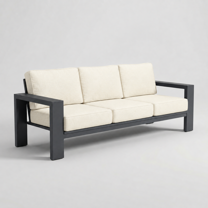 Kai Aluminum Sofa – Graphite Gray frame – Sunbrella 5453 Canvas Canvas