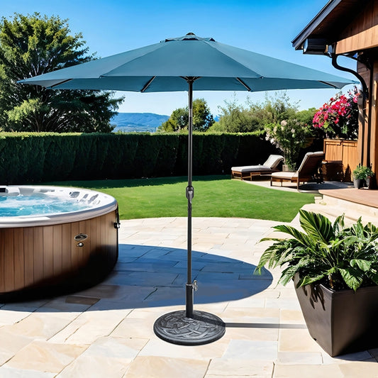 Mora 11' Outdoor Umbrella + 21" Round Base - JRS Patio