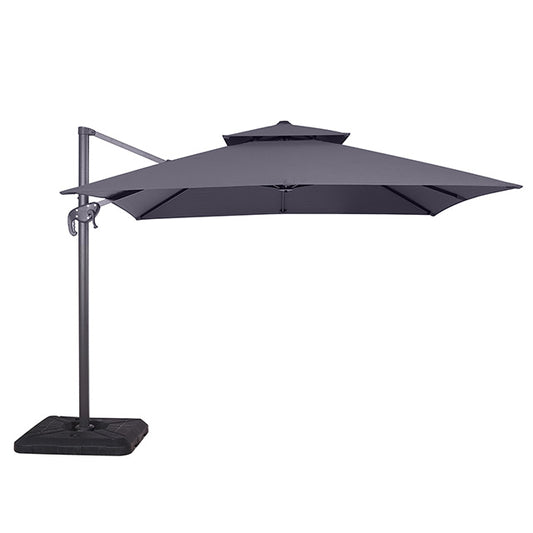 Hero 10 Ft Square Umbrella W/ Double Top + 37" Large Base - JRS Patio