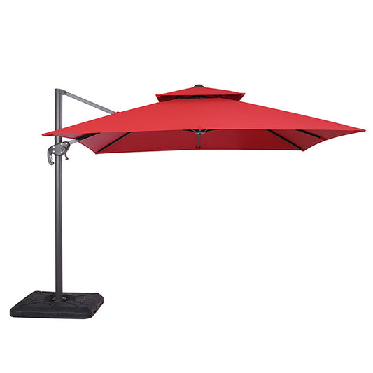 Hero 10 Ft Square Umbrella W/ Double Top + 37" Large Base - JRS Patio