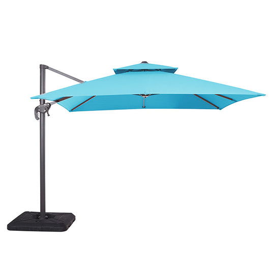 Hero 10 Ft Square Umbrella W/ Double Top + 37" Large Base - JRS Patio