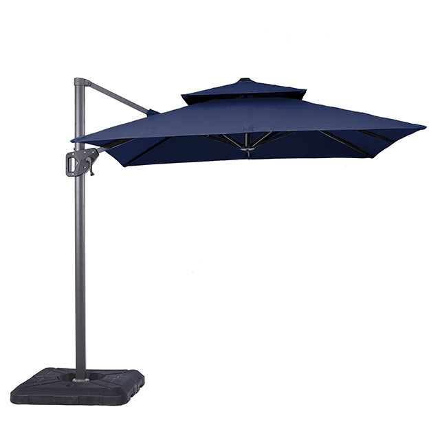 Fida 8 Ft Square Umbrella W/ Double Top + 37" Large Base - JRS Patio