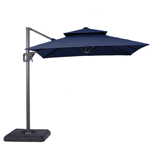 Fida 8 Ft Square Umbrella W/ Double Top + 37" Large Base - JRS Patio