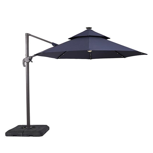 Nuti 10 FT Round Umbrella W/ LED Light + 37" Large Base - JRS Patio