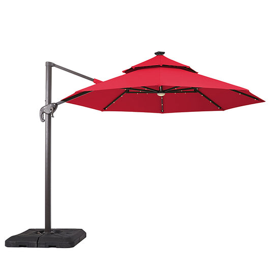 Nuti 10 FT Round Umbrella W/ LED Light + 37" Large Base - JRS Patio