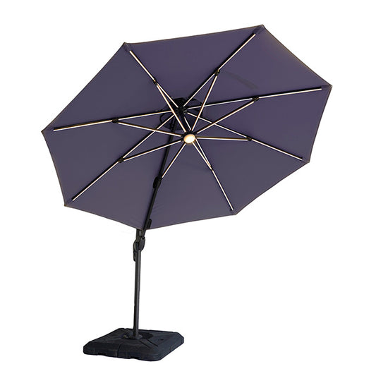 Fera 10 Ft Round Umbrella W/ LED Bulb + 37" Large Base - JRS Patio