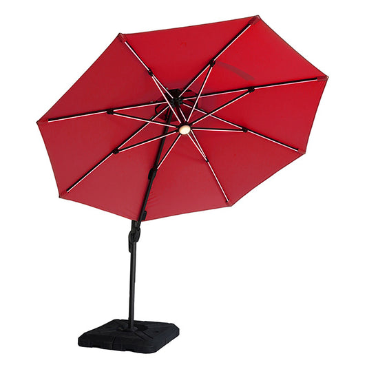 Fera 10 Ft Round Umbrella W/ LED Bulb + 37" Large Base - JRS Patio