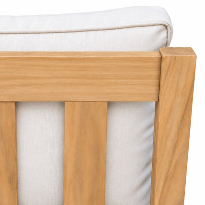 Mila Teak Outdoor Sofa Conversation Set – 5 Piece – teak frame corner with cushion | Jr's Patio San Diego