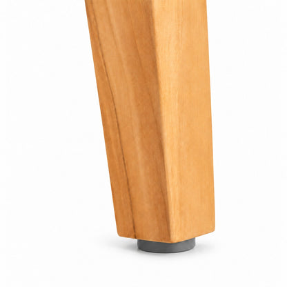 Mila Teak Coffee Table – 40 x 40 – tapered teak leg with adjustable foot glide | Jr's Patio San Diego