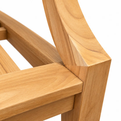 Mila Teak Outdoor Sofa Conversation Set – 5 Piece – teak joinery where the arm meets the seat rail | Jr's Patio San Diego