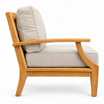 Mila Teak Outdoor U-Shape Sectional – 7 Piece – side profile of the Grade A teak frame | Jr's Patio San Diego