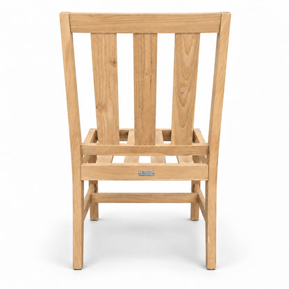 Mila Teak Dining Set – 7 Piece – dining chair back view without the cushion | Jr's Patio San Diego